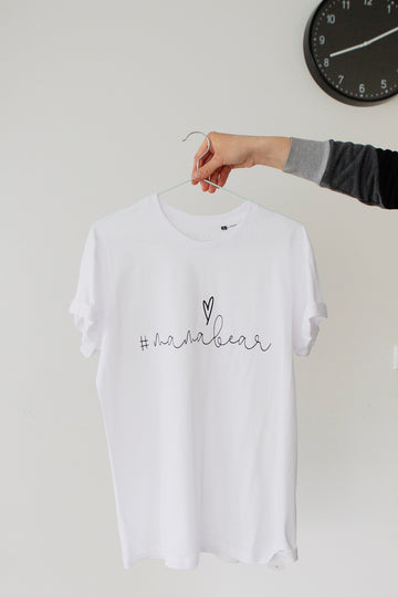 Organic Cotton Oversized T-Shirt – #Mamabear Message, Soft & Eco-Friendly by Black Giraffe Brand at www.brixbailey.com