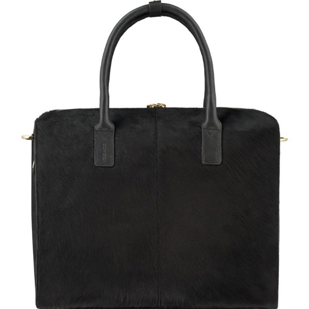 Black Calf Hair Leather Grab Bag - Elegant & Versatile by Brix + Bailey at brixbailey.com