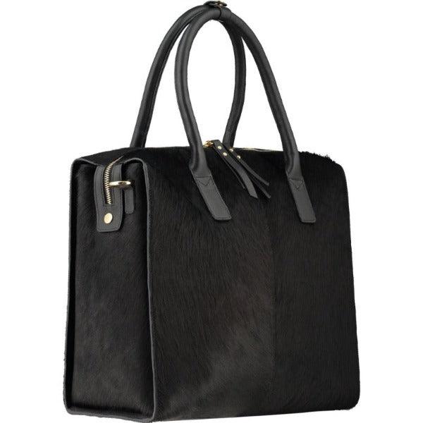 Black Large Calf Hair Leather Grab Bag – Elegant & Versatile by Brix + Bailey at brixbailey.com