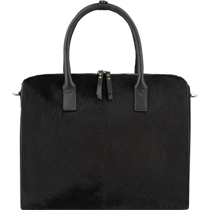 Black Large Calf Hair Leather Grab Bag – Elegant & Versatile by Brix + Bailey at brixbailey.com