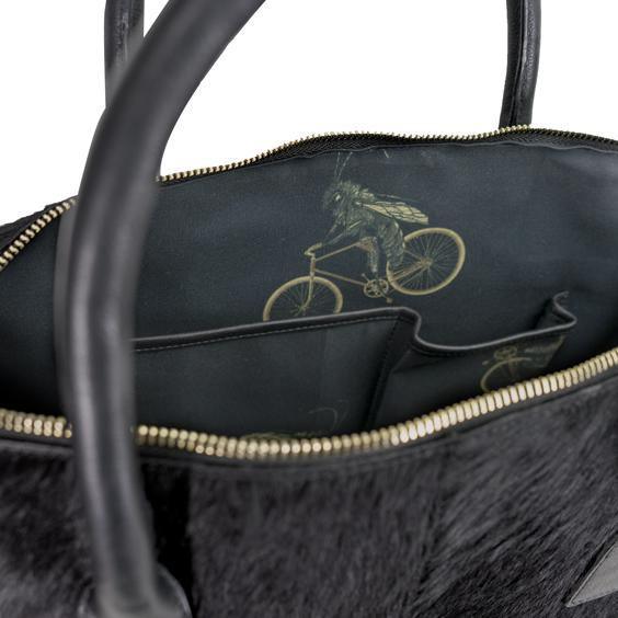 Black Large Calf Hair Leather Grab Bag – Chic & Versatile by Brix + Bailey at brixbailey.com