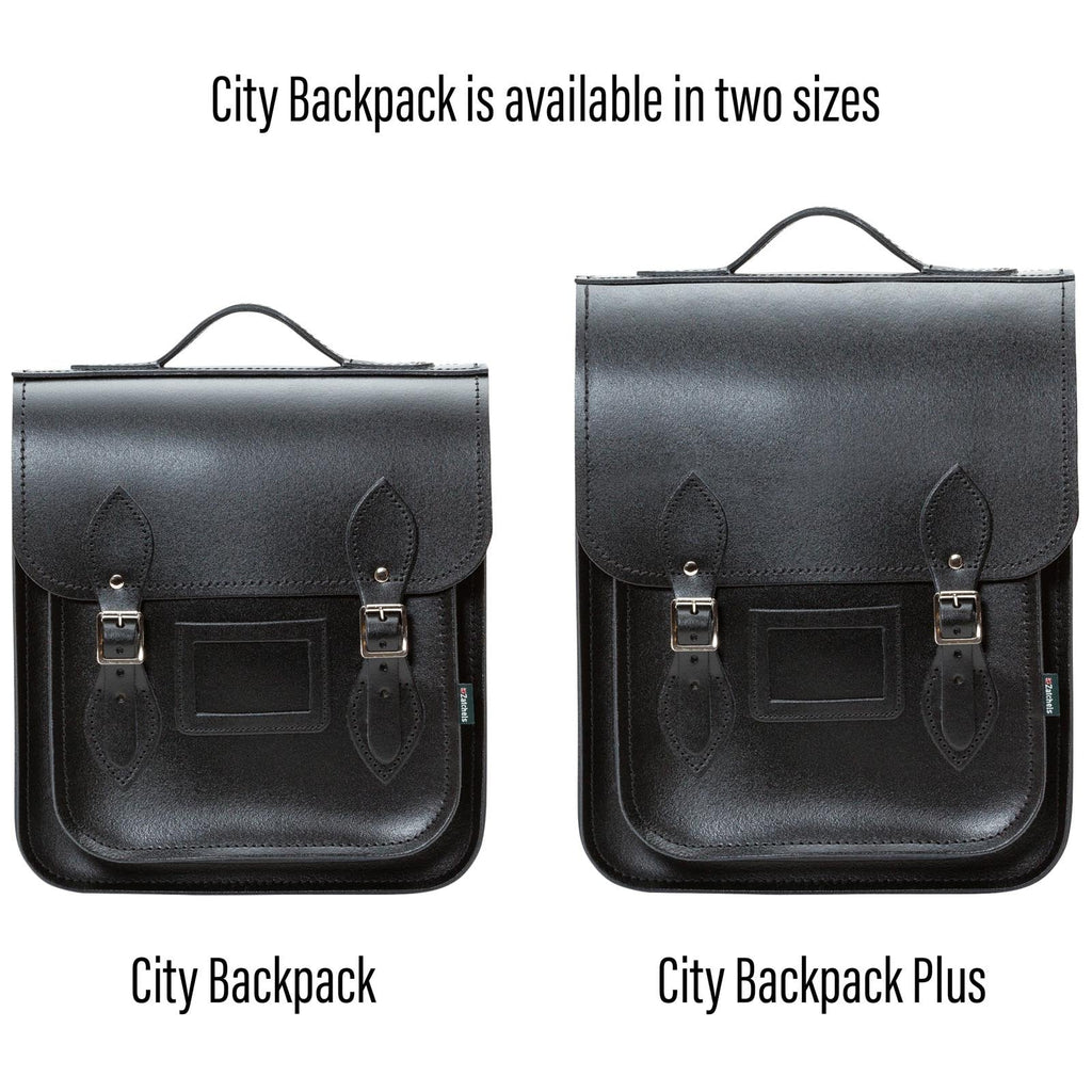 Handmade Leather City Backpack - Black