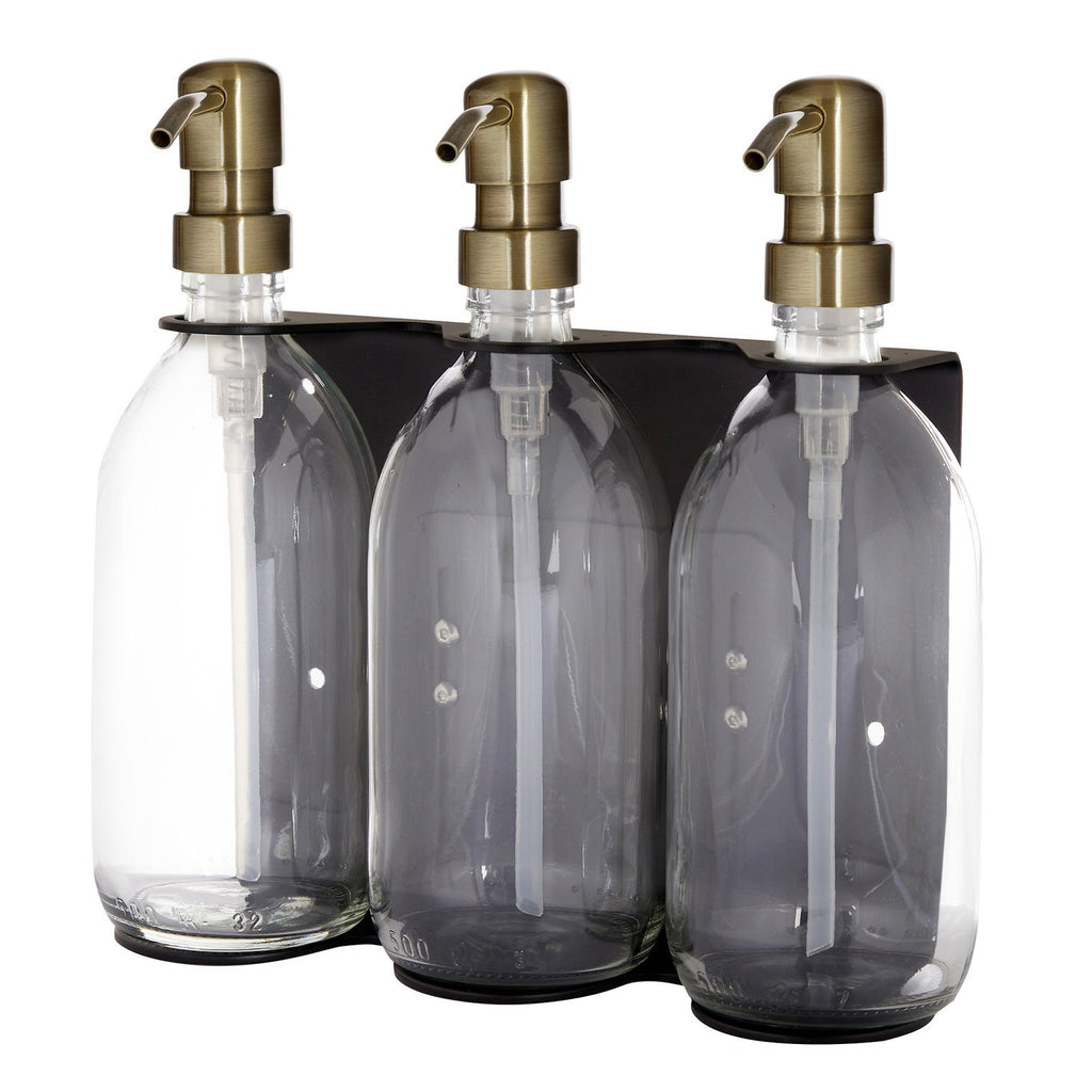 Black Triple Wall Mounted Soap Dispenser