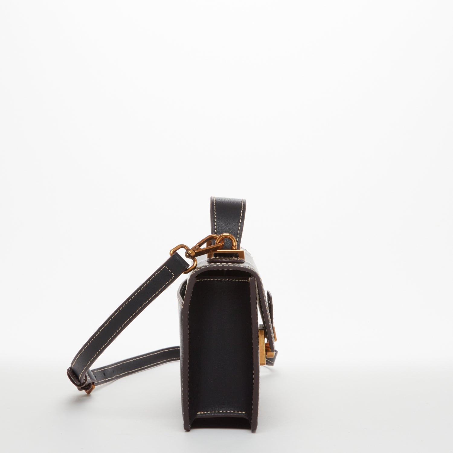 Black Leather Small Crossbody Bag