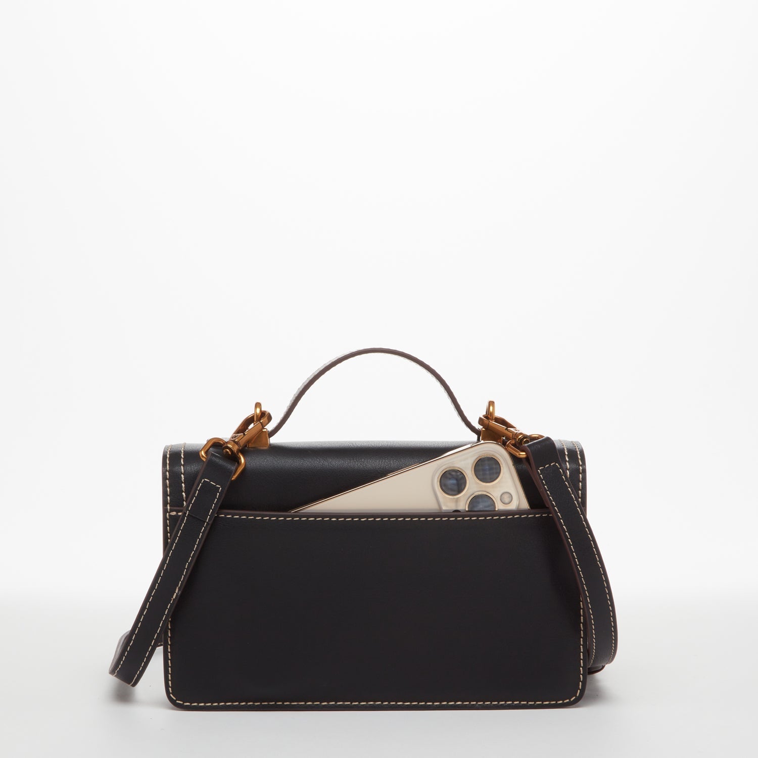 Black Leather Small Crossbody Bag