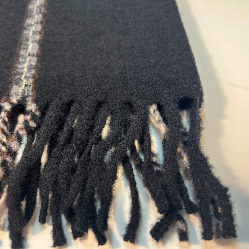 Black and White Plaid Scarf