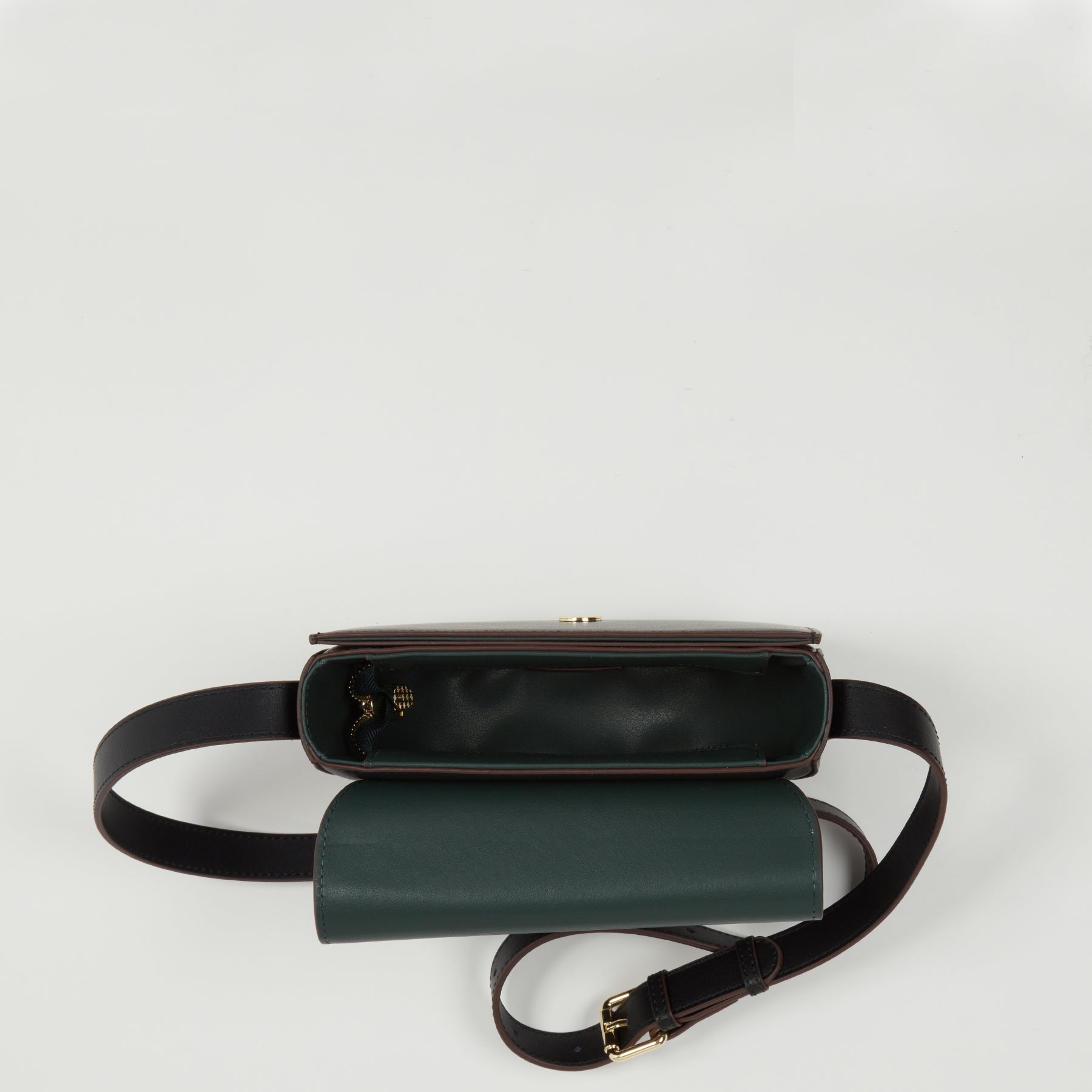 Black Leather Saddle Bag Crossbody Purse