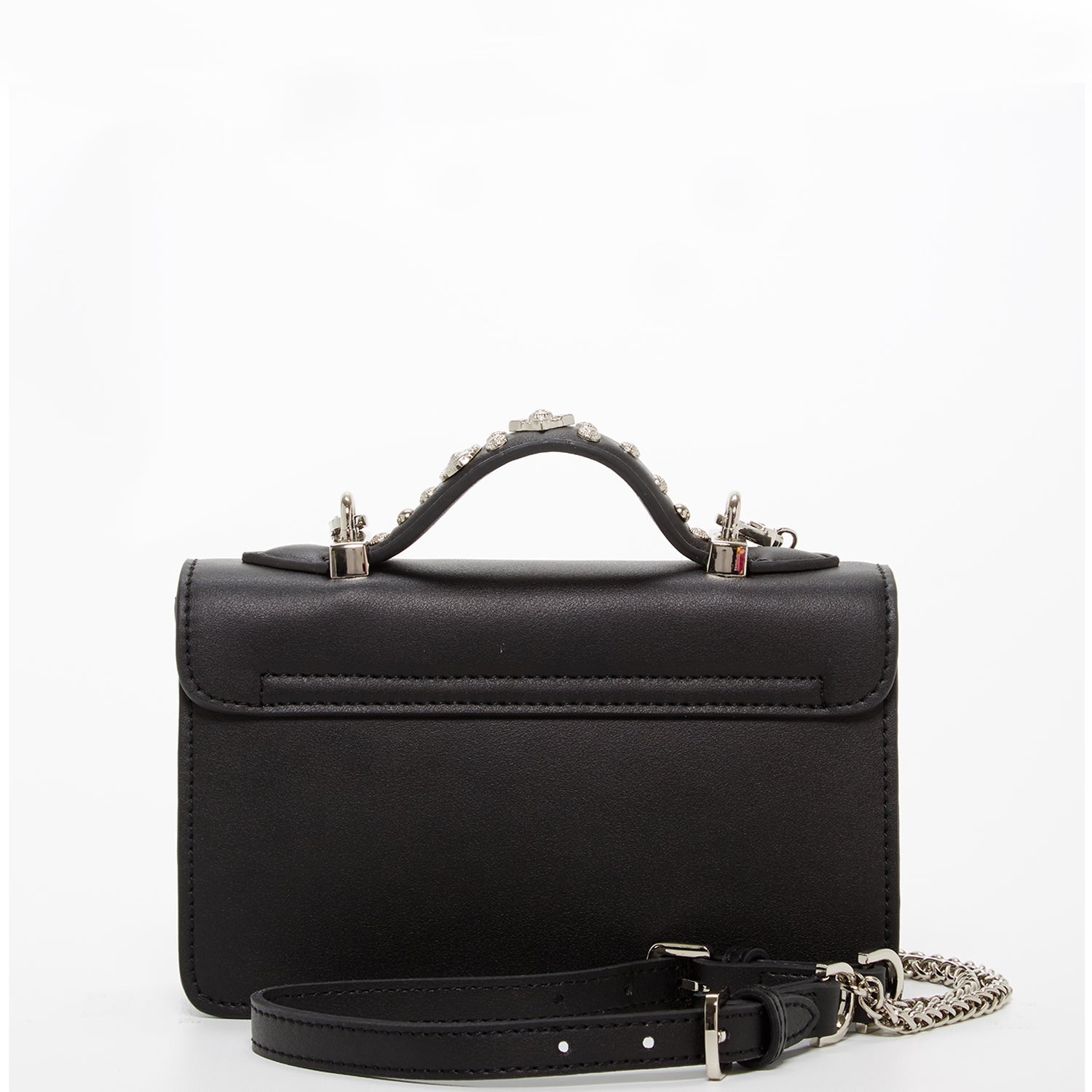 Studded Black Leather Crossbody Bag
