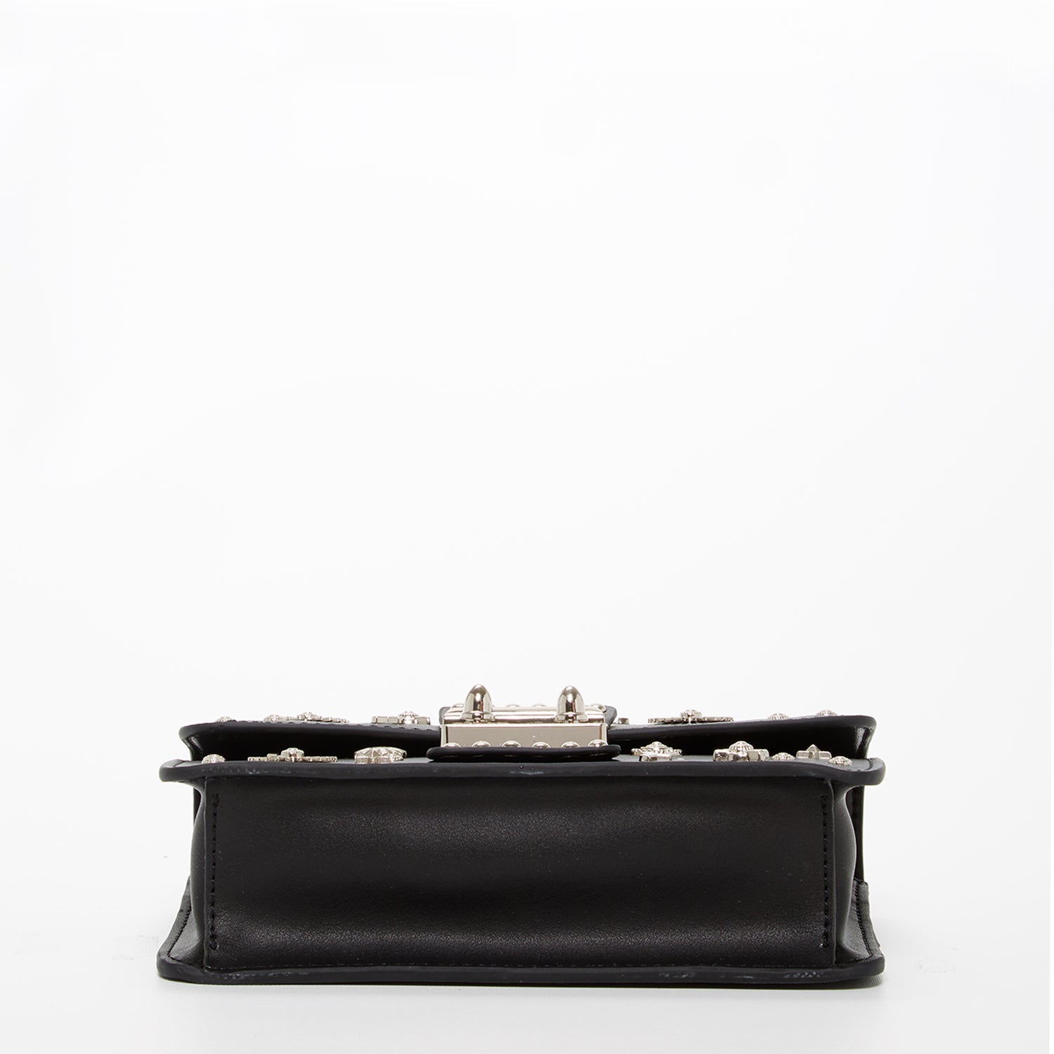 Studded Black Leather Crossbody Bag