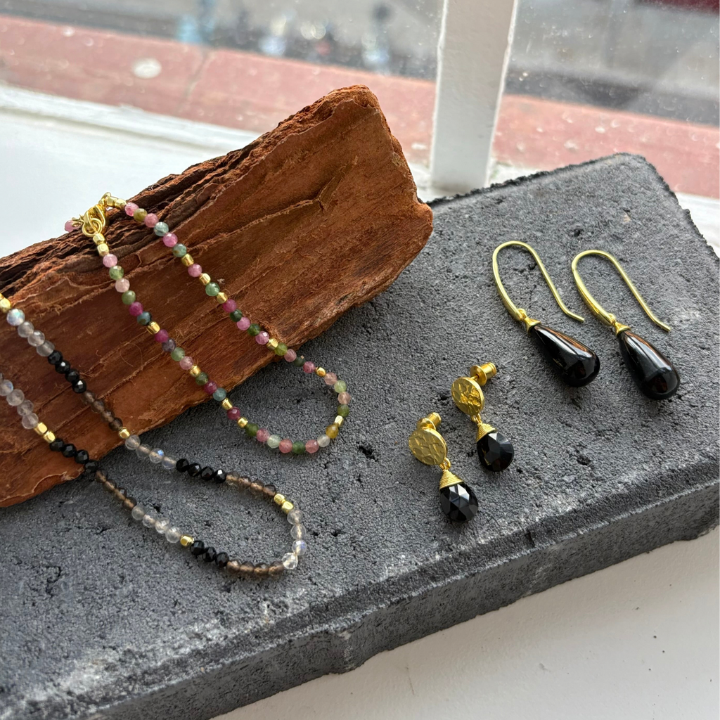 Classic Athena Drop Earrings: Black Onyx