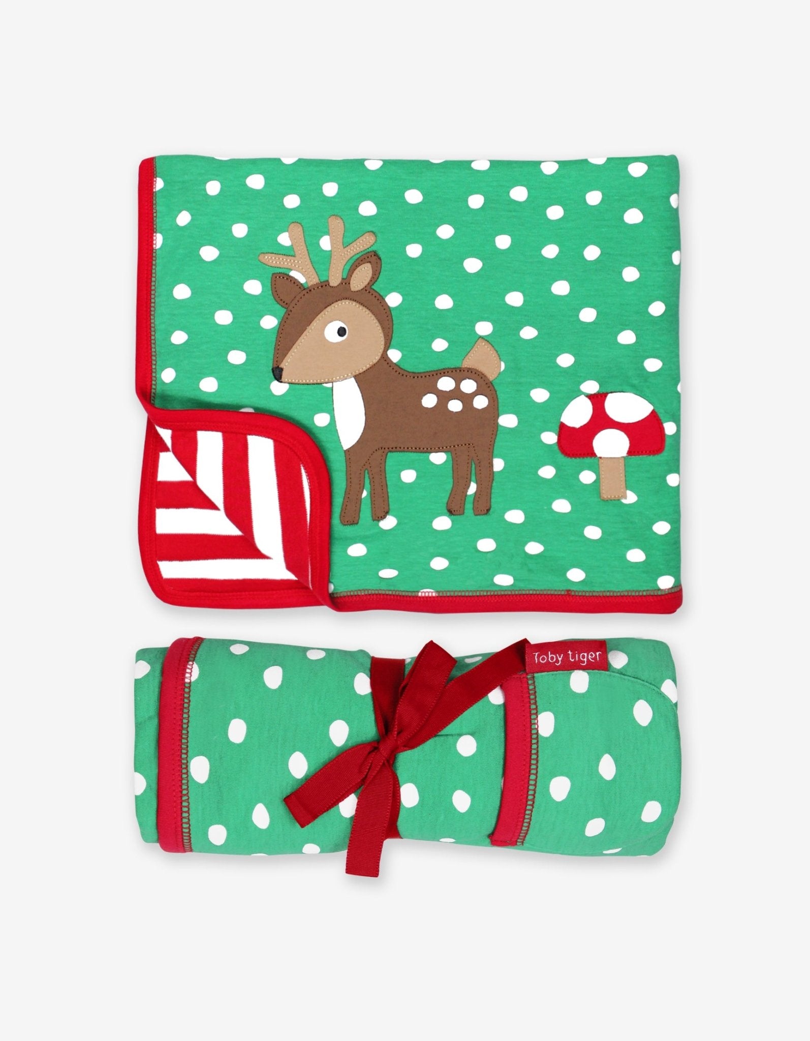 Organic Cotton Deer Applique Blanket