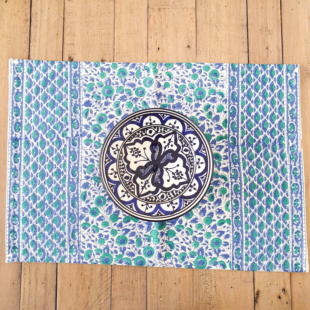 Block-printed organic cotton placemats (set of 2)