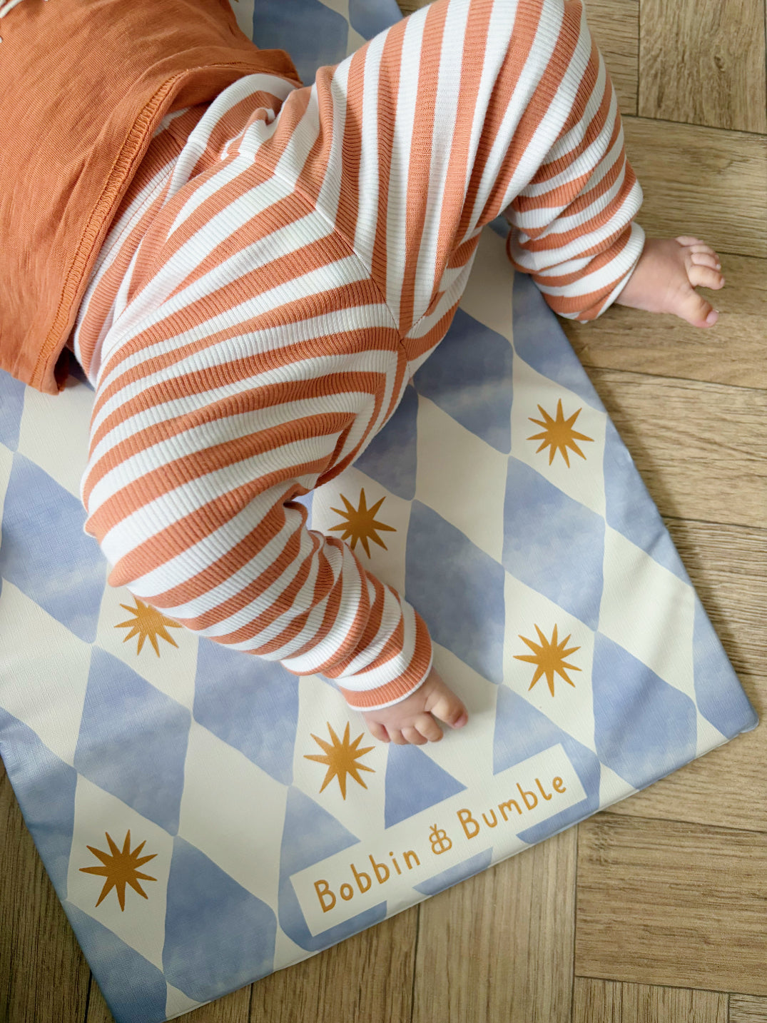 Travel Changing Mat - Blue Harlequin