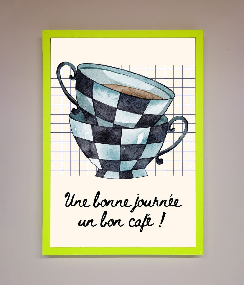 Blue Teacup Stack Kitchen Framed Wall Art