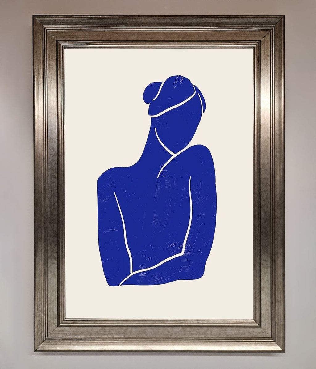 Blue Woman Matisse Style Framed Poster