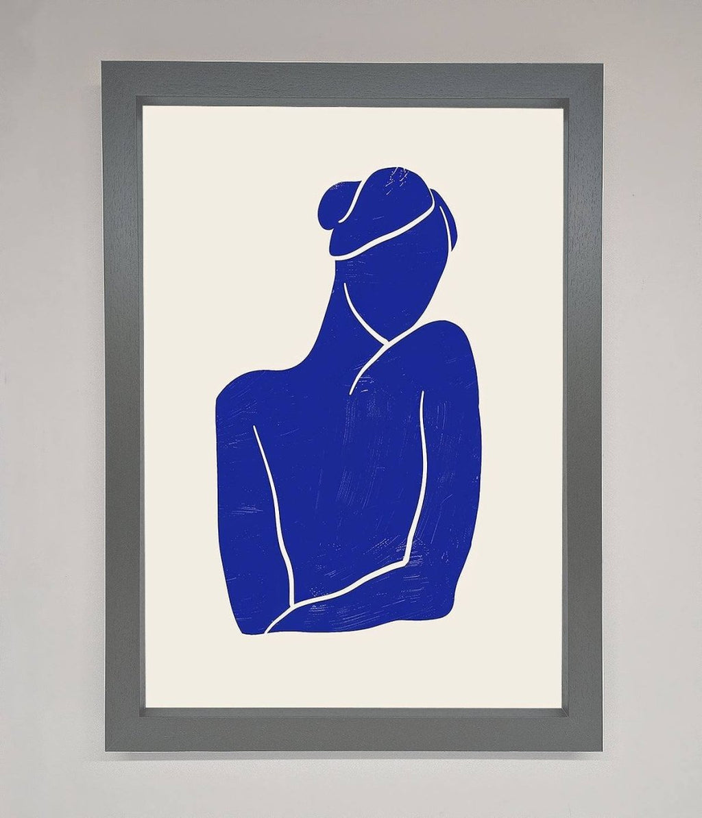 Blue Woman Matisse Style Framed Poster