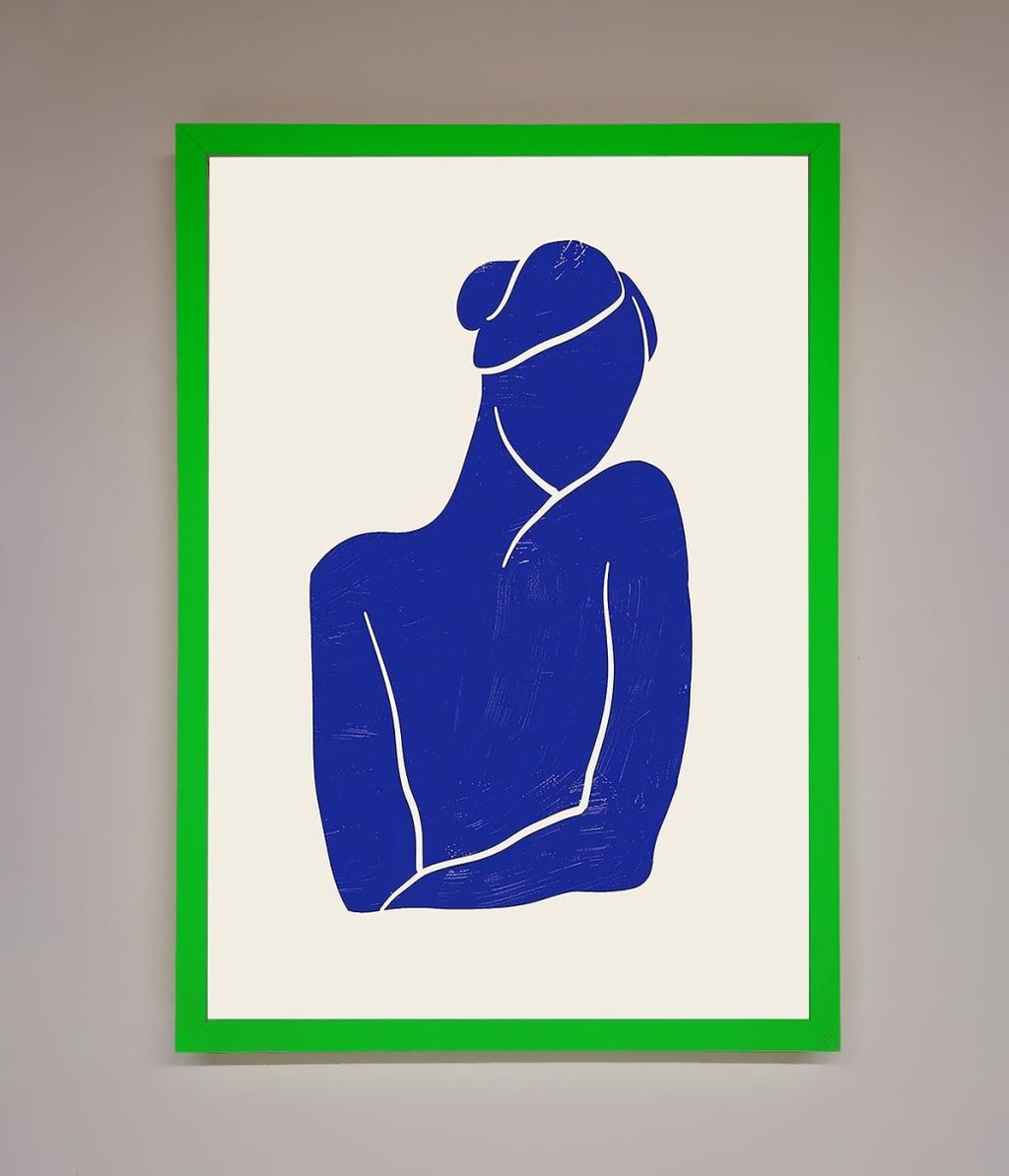 Blue Woman Matisse Style Framed Poster
