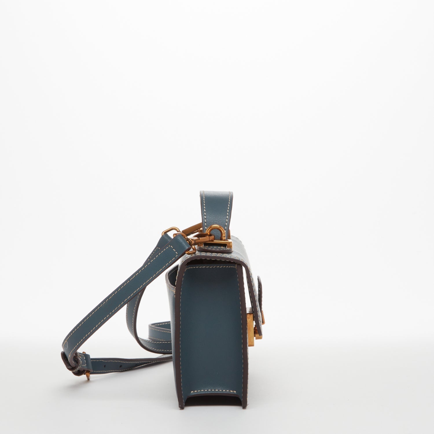Small Blue Leather Crossbody Bag