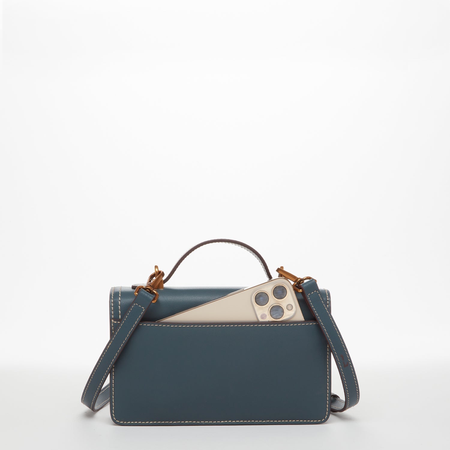 Small Blue Leather Crossbody Bag