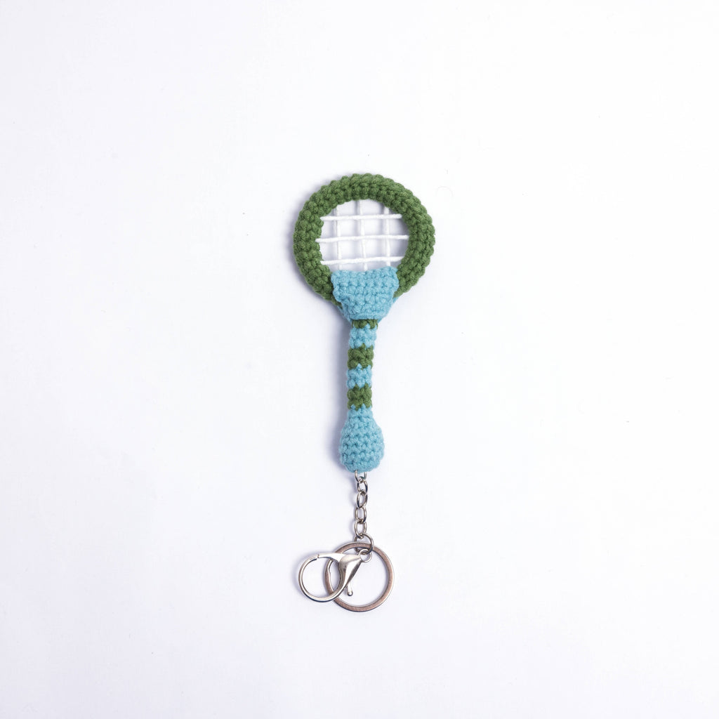 Tennis Ball and Racket Bag Charm Key Chain