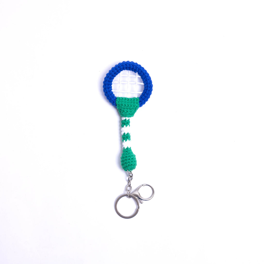 Tennis Ball and Racket Bag Charm Key Chain