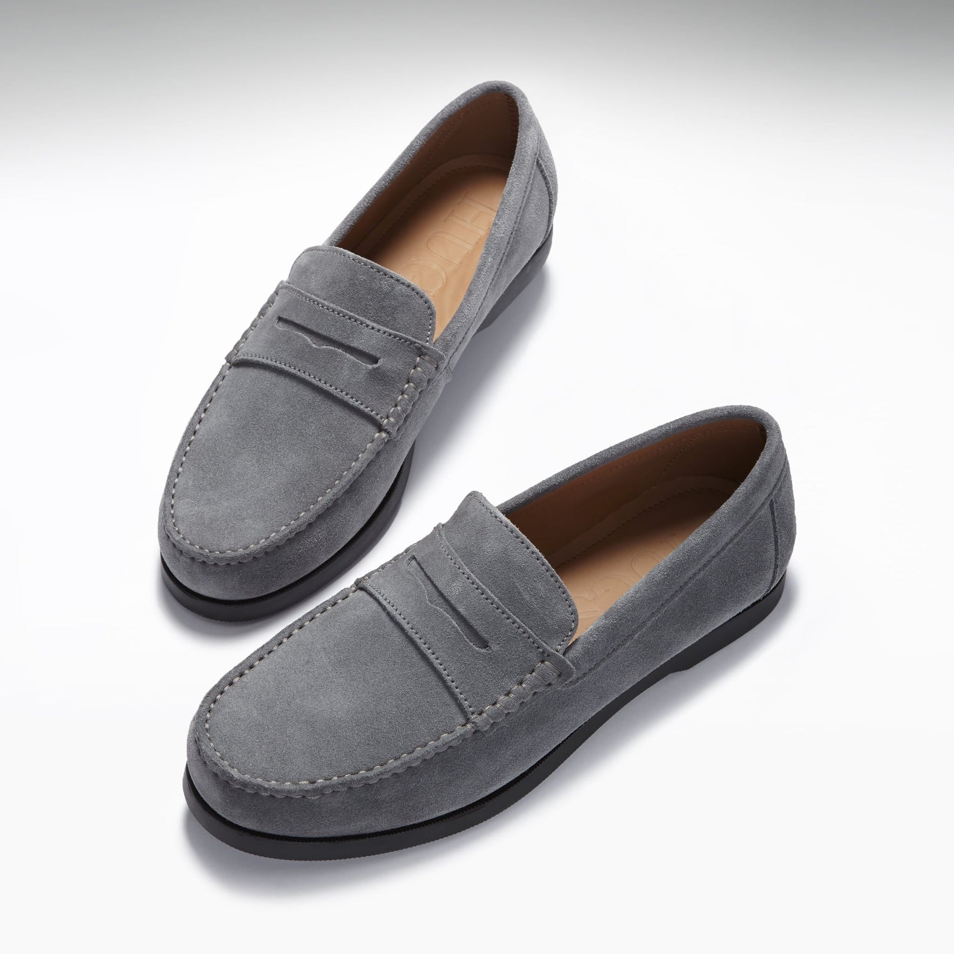 Slate Grey Suede Boat Loafers