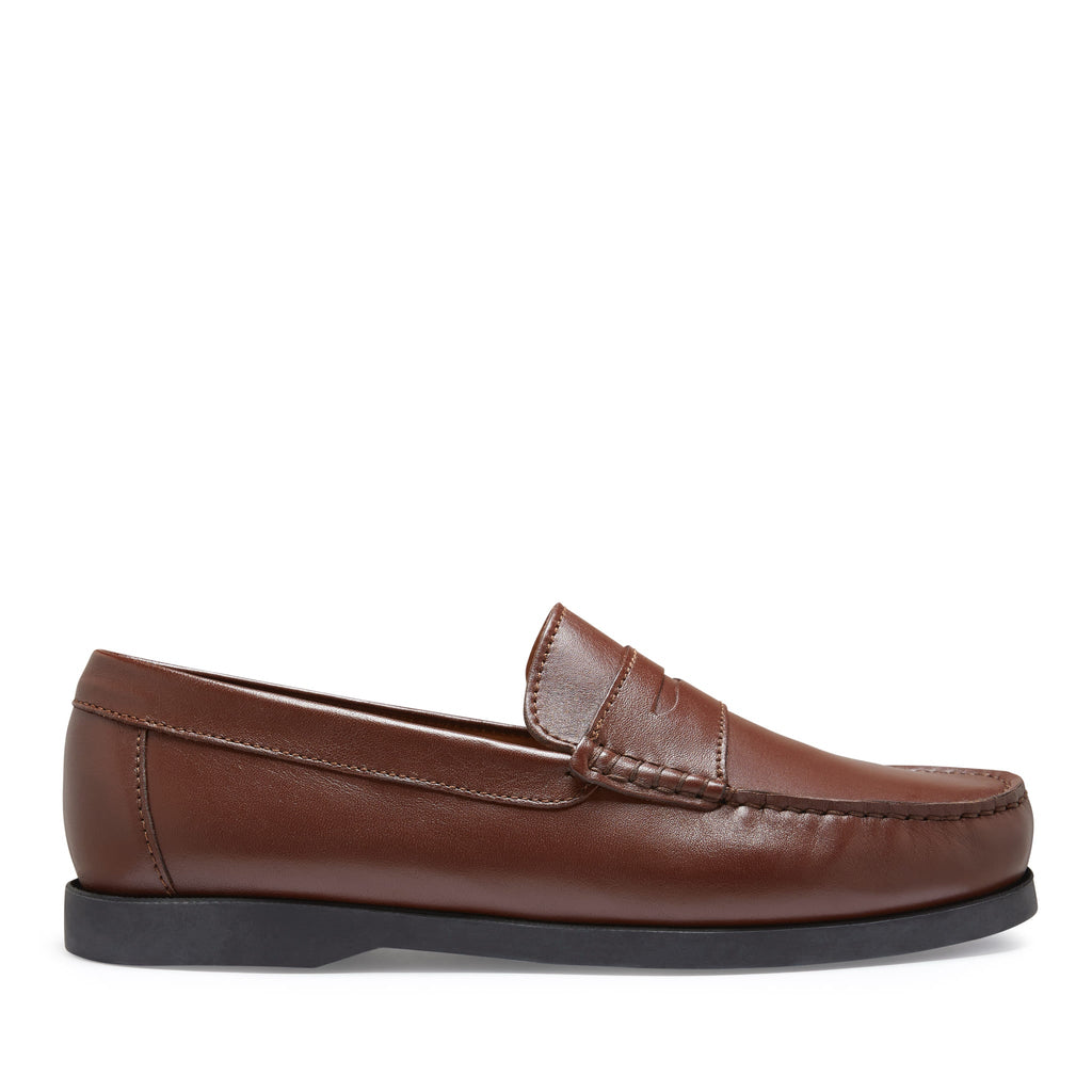 Brown Leather Boat Loafers