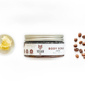 Coffee Body Scrub with Salt – Vegan & Moisturizing Exfoliator by Vegan Fox at www.brixbailey.com