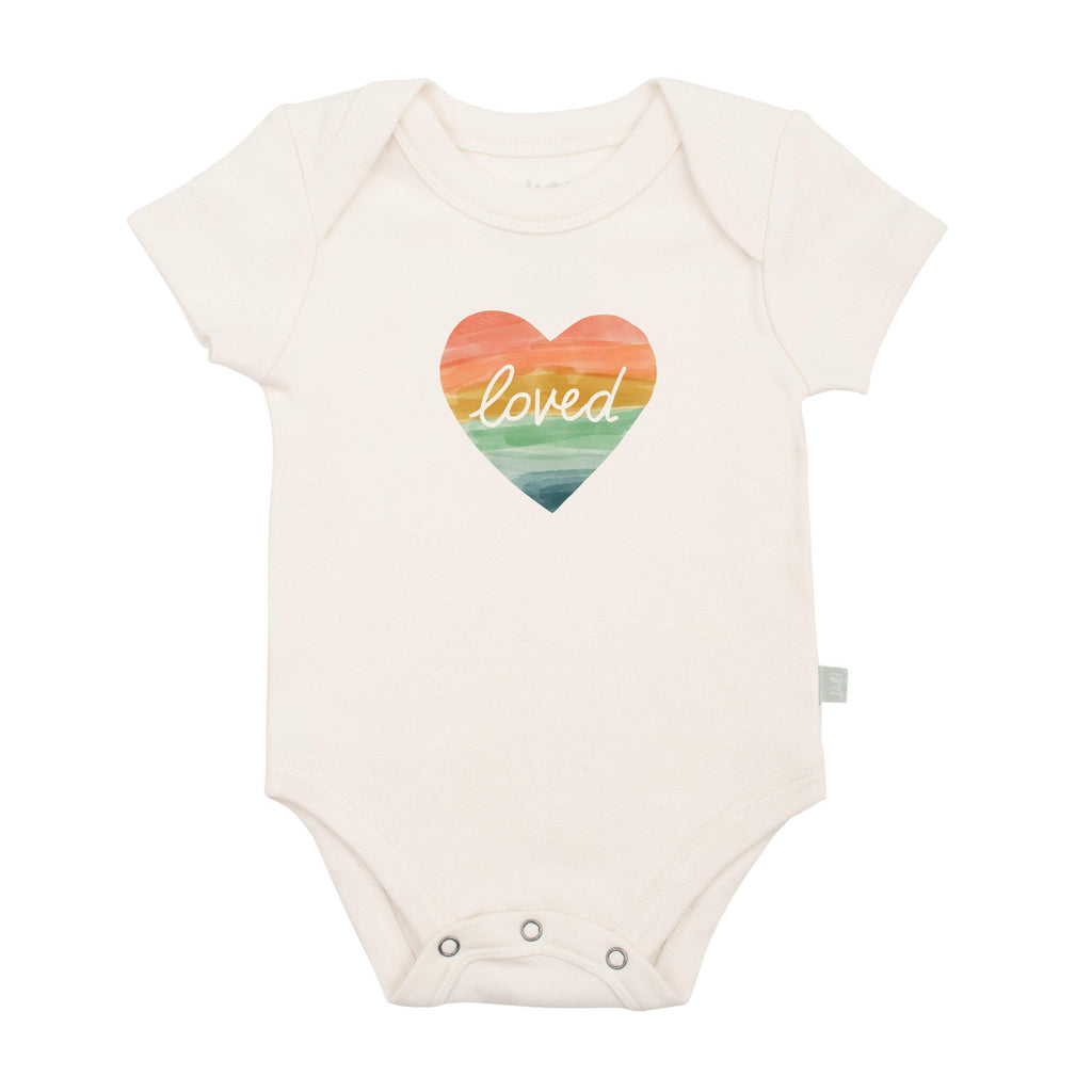 Graphic Bodysuit Loved Rainbow Heart