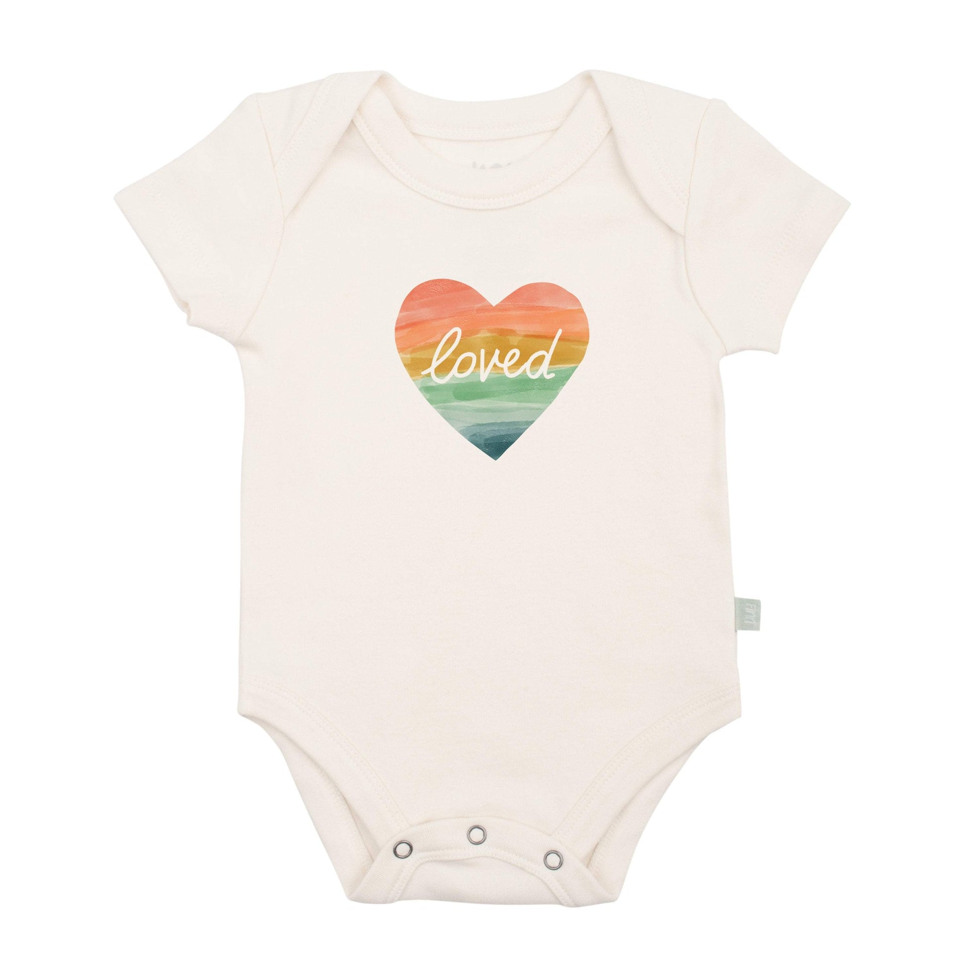 Graphic Bodysuit Loved Rainbow Heart