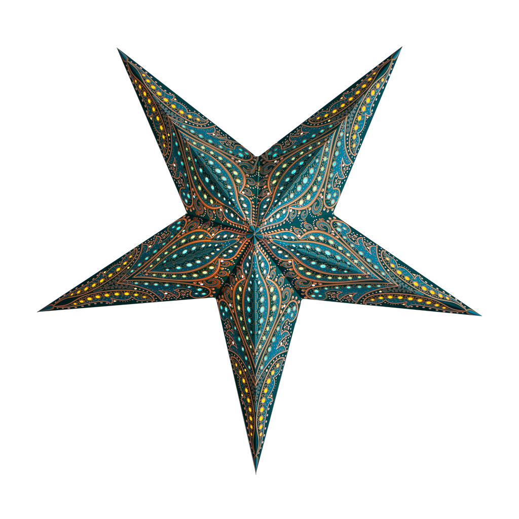 Electric Blue Paper Star Lantern Fantasia Chill