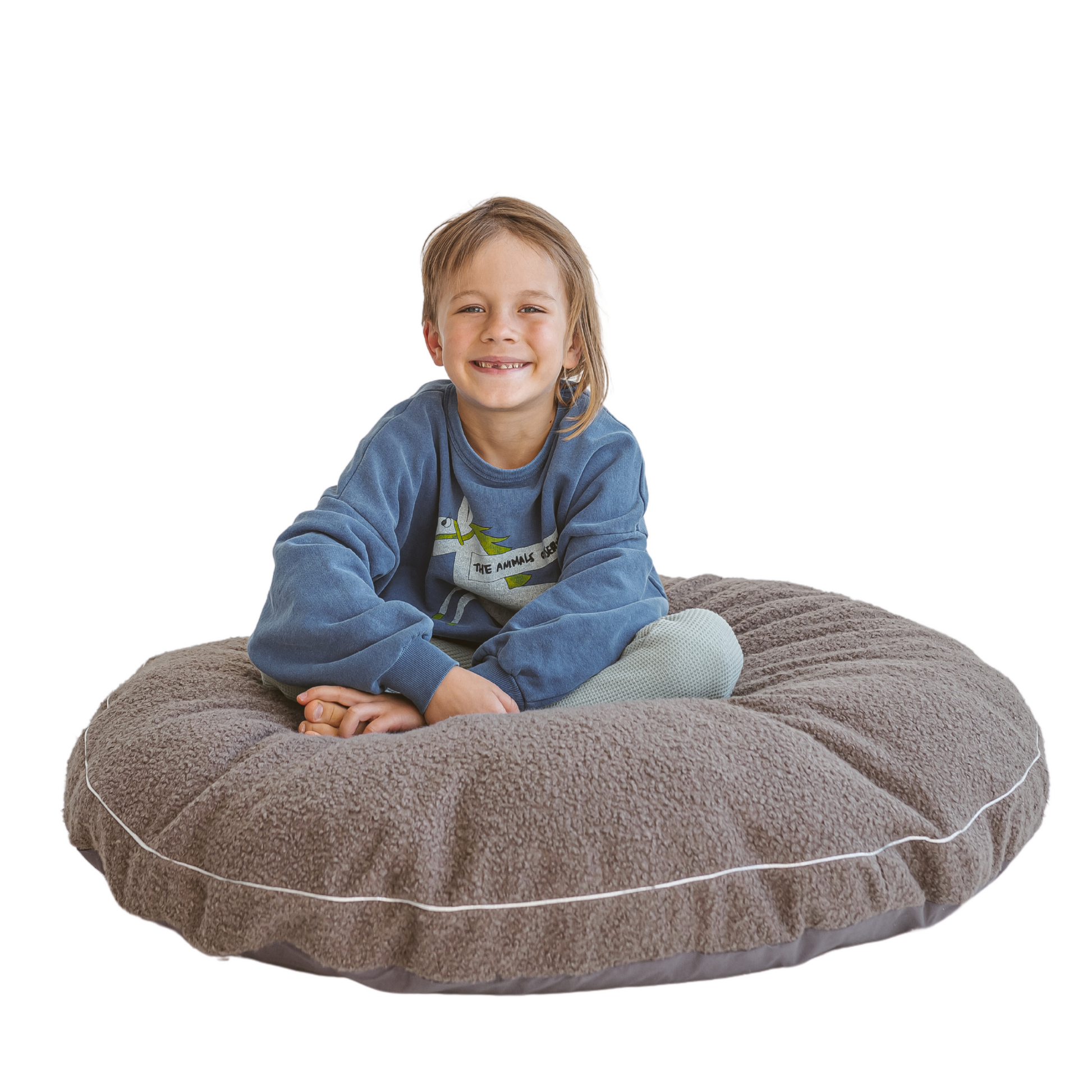 Boucle Floor Cushion for Kids in Grey