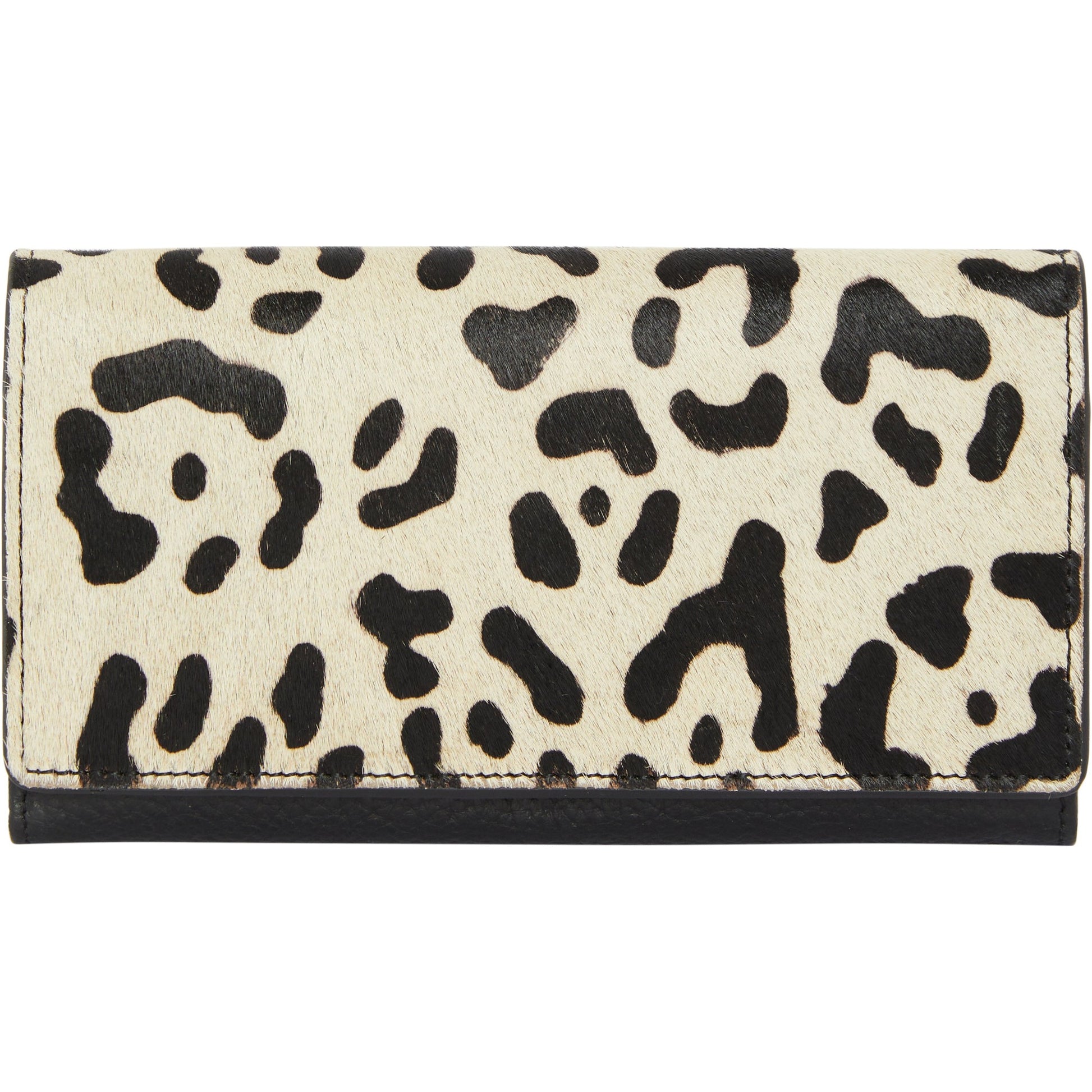 Ivory Animal Print Leather Multi Section Purse Brix and Bailey at Sostter