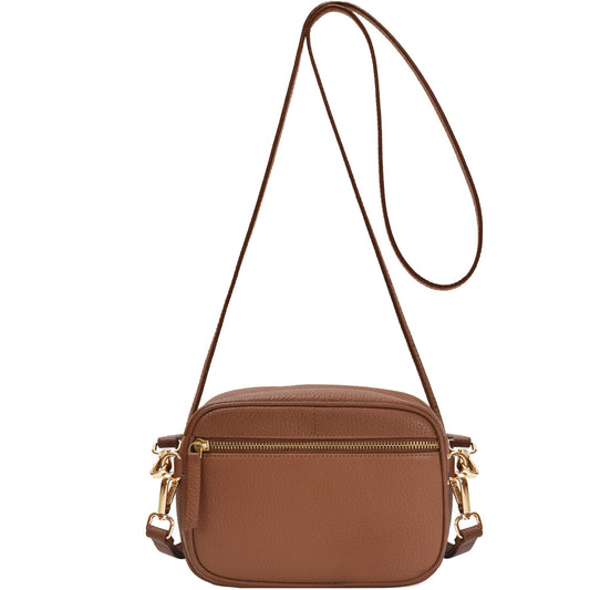 Tan Convertible Leather Cross Body Camera Bag Brix and Bailey Ethical Bag Brand