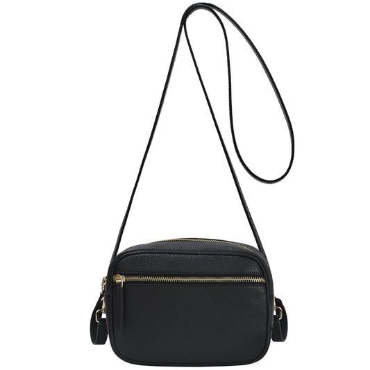 Black Convertible Leather Crossbody Bag Brix and Bailey Ethical Bag Brand