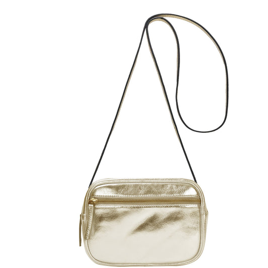 Gold Convertible Leather Crossbody Bag Brix and Bailey Ethical Bag Brand