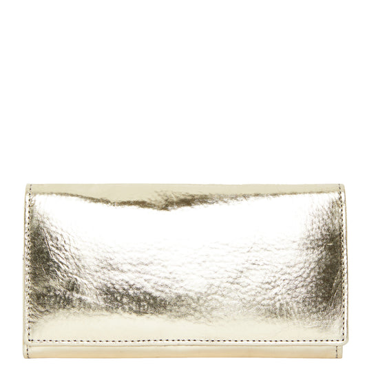 Gold Leather Multi Section Purse Brix and Bailey at Sostter
