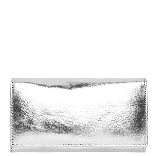 Silver Leather Multi Section Purse Brix and Bailey At Sostter