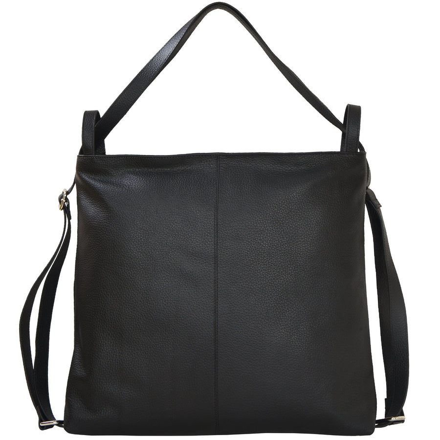 Black Pebbled Leather Convertible Tote Backpack – Ethically Made by Brix + Bailey at brixbailey.com