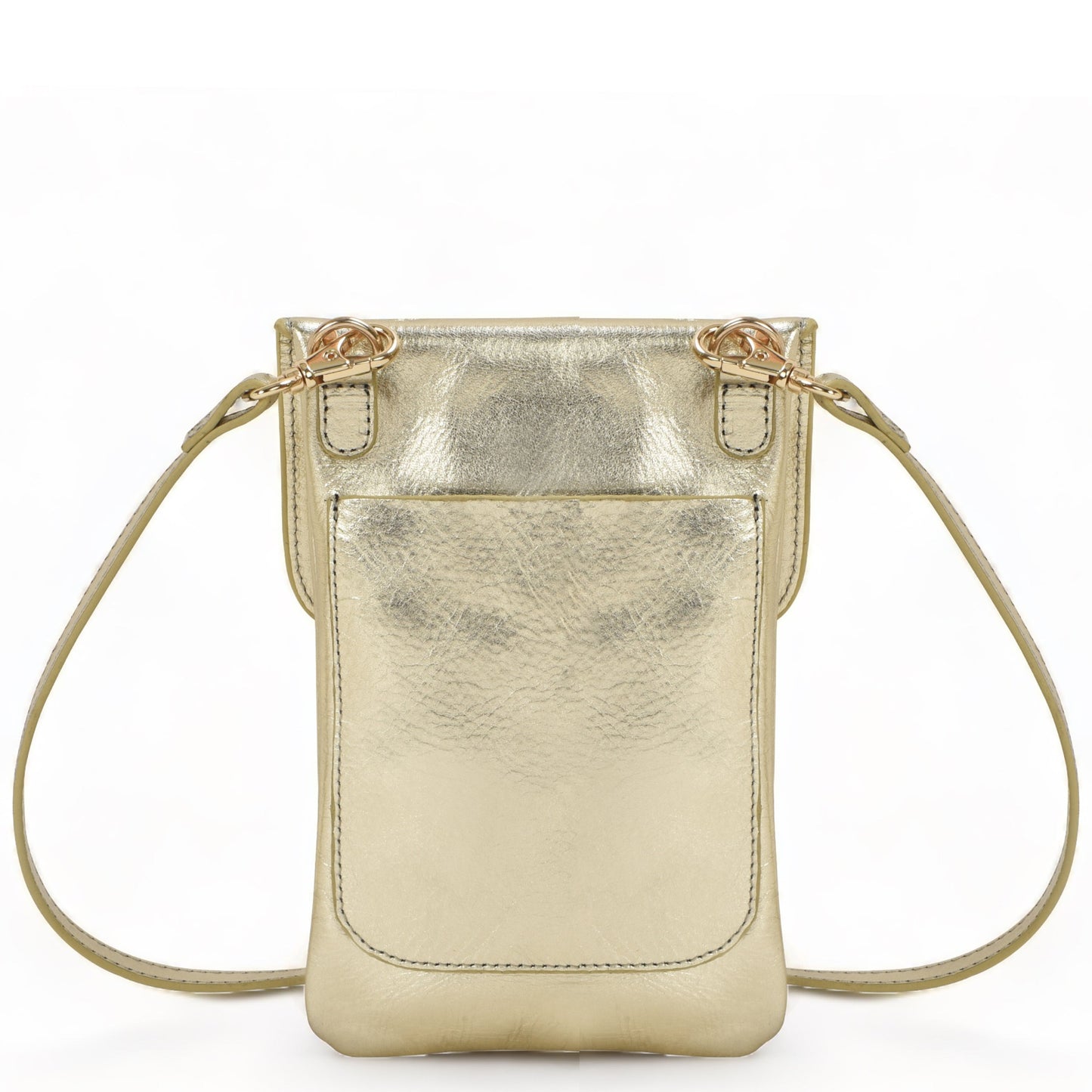 Gold Metallic Sling Leather Bag Brix and Bailey Ethical Leather Bag Brand