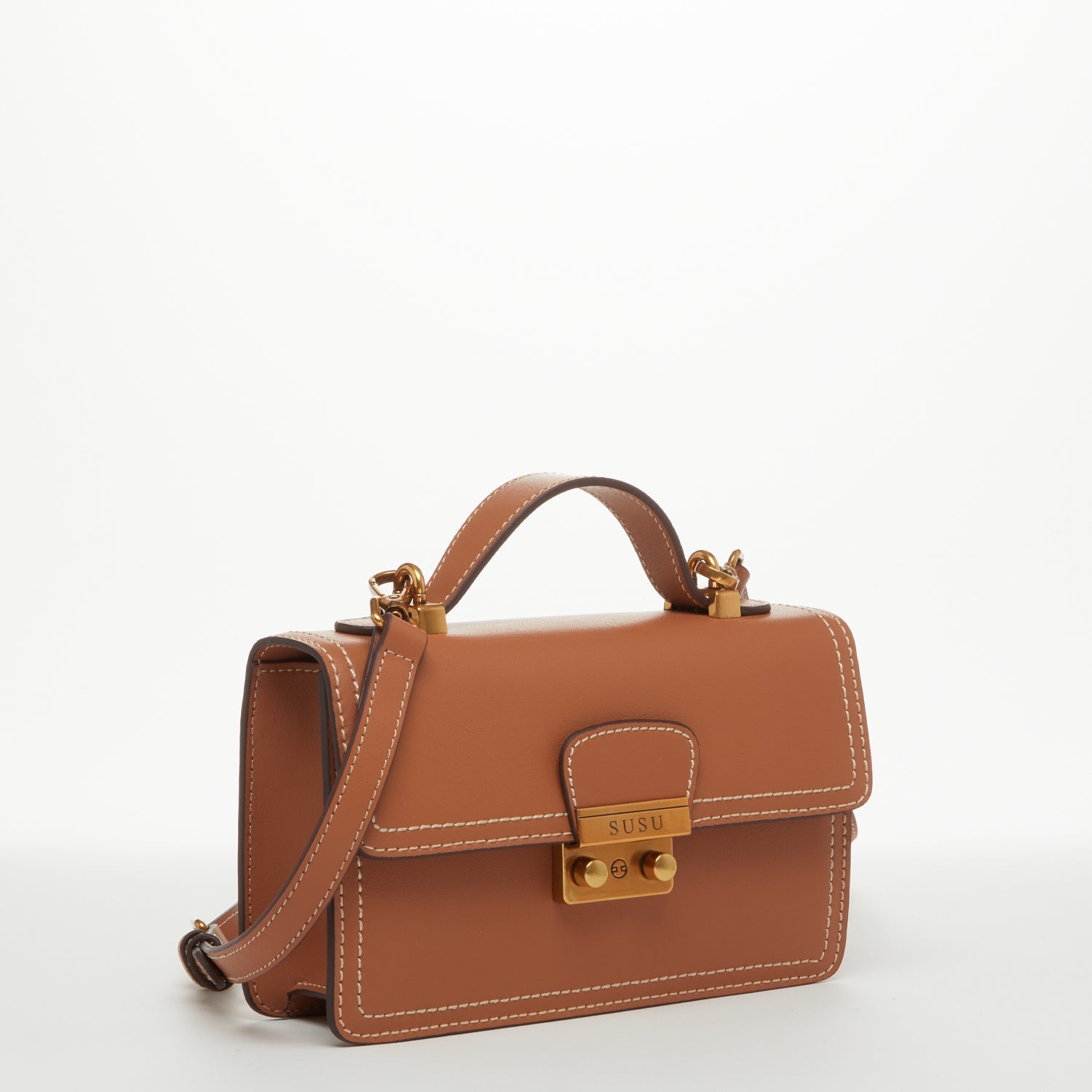 Little Brown Leather Crossbody Bag