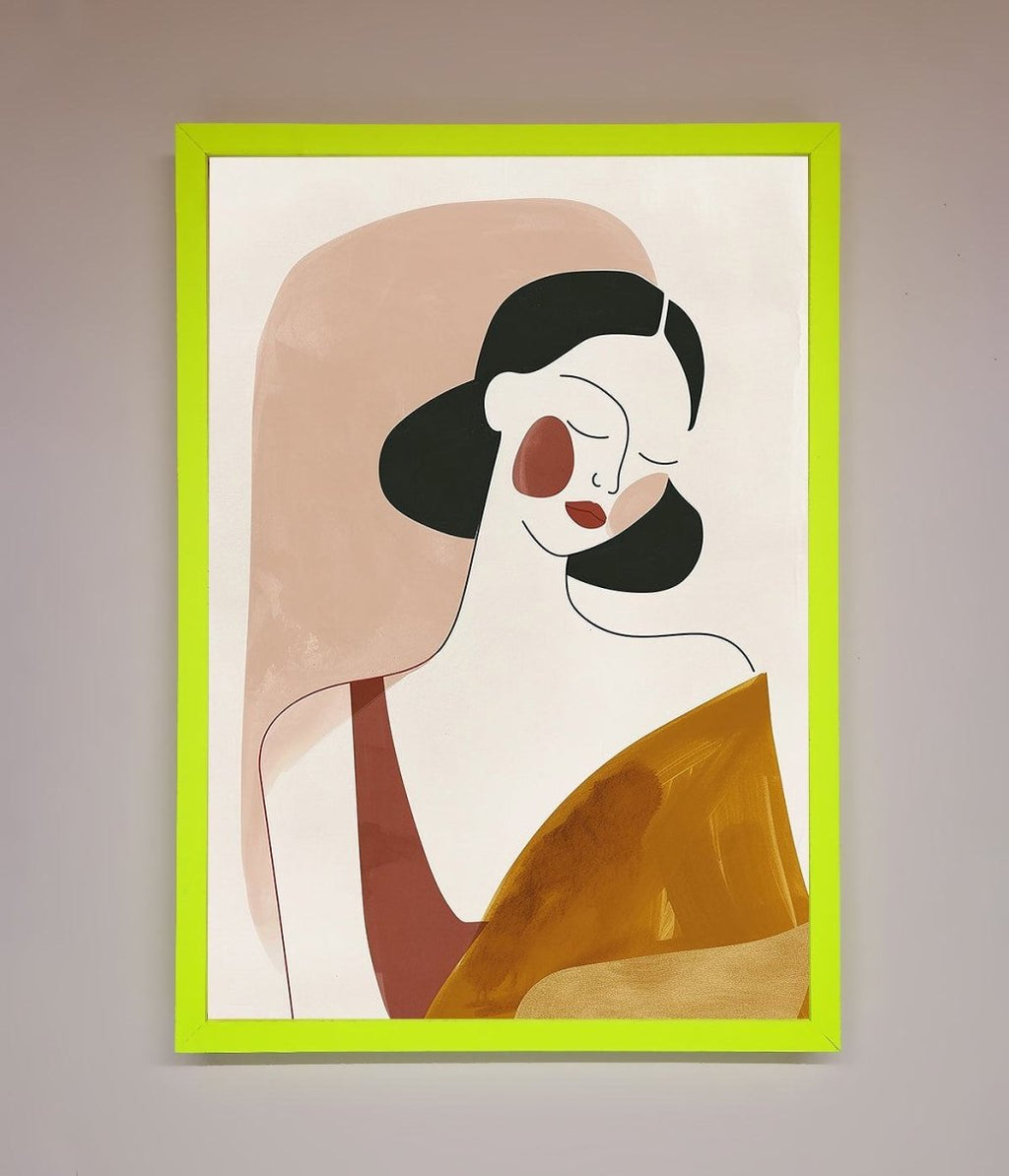 Browns Line Drawing Woman Framed Print