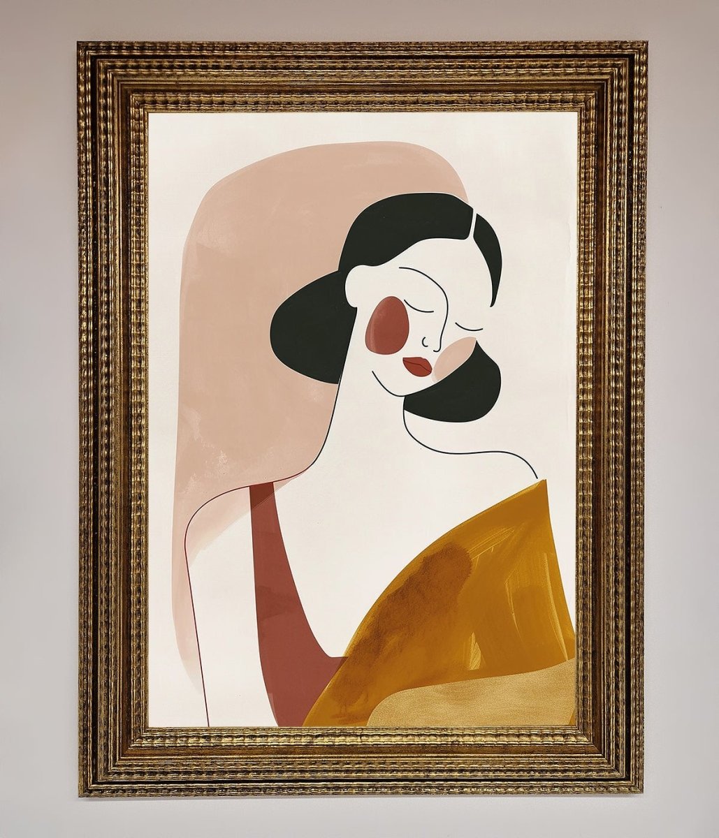 Browns Line Drawing Woman Framed Print