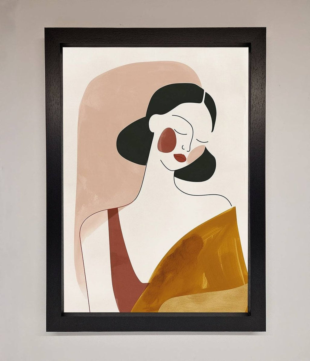 Browns Line Drawing Woman Framed Print