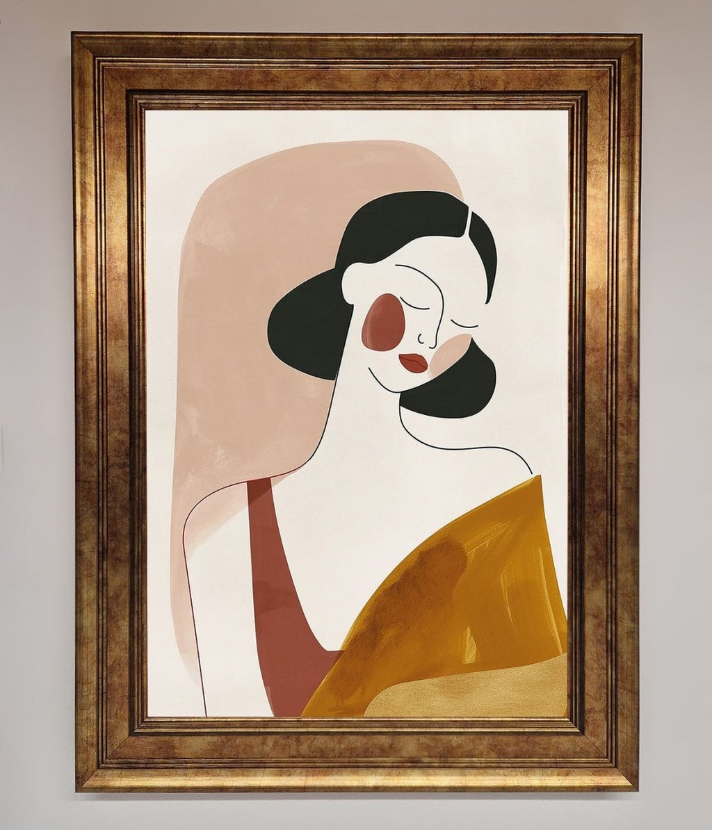 Browns Line Drawing Woman Framed Print