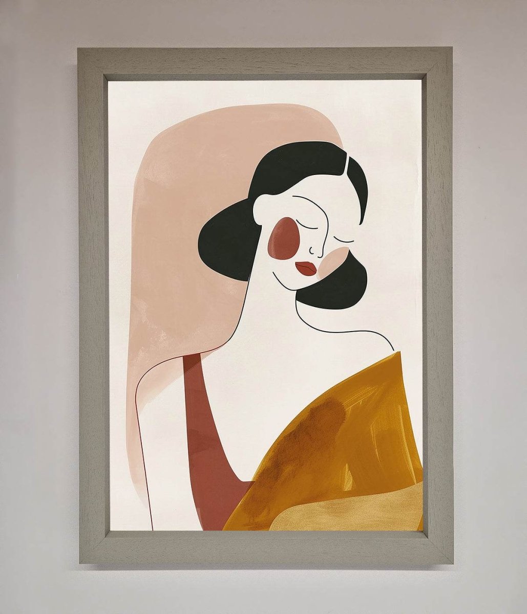 Browns Line Drawing Woman Framed Print