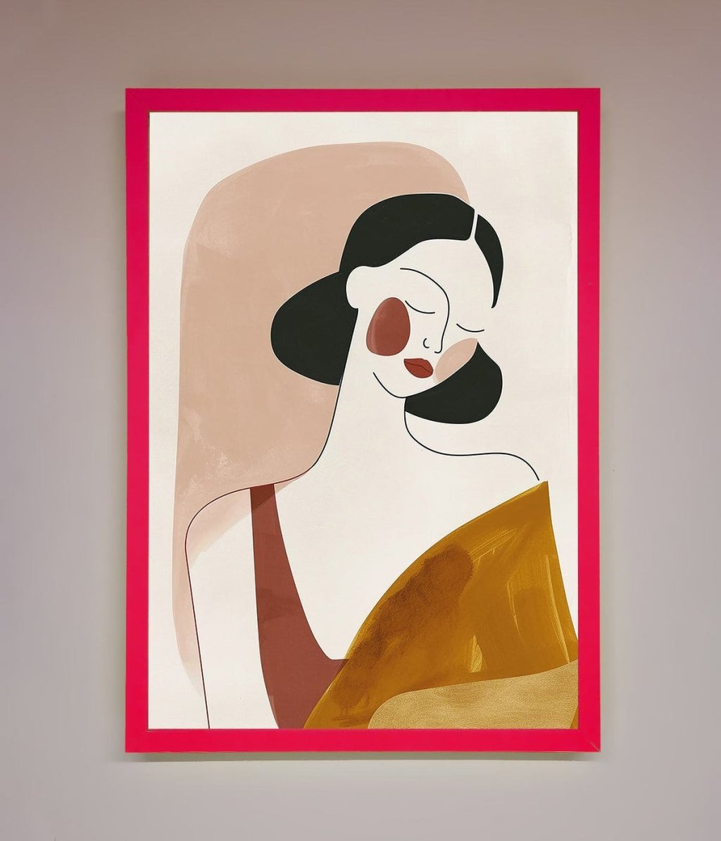 Browns Line Drawing Woman Framed Print