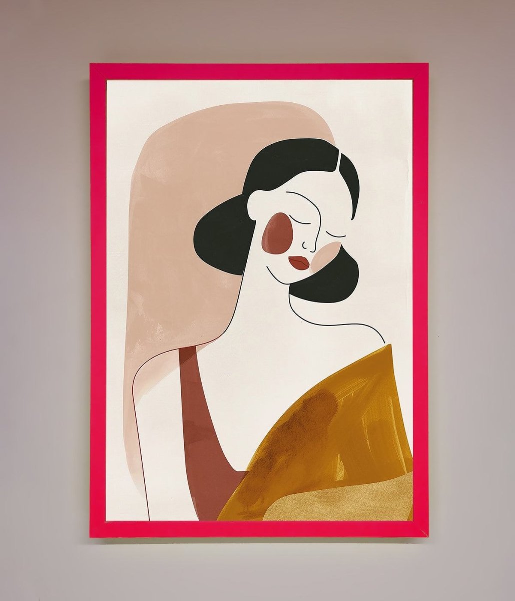 Browns Line Drawing Woman Framed Print