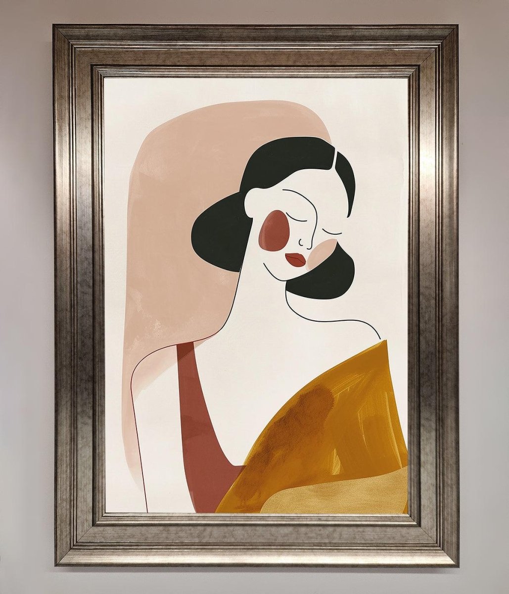 Browns Line Drawing Woman Framed Print