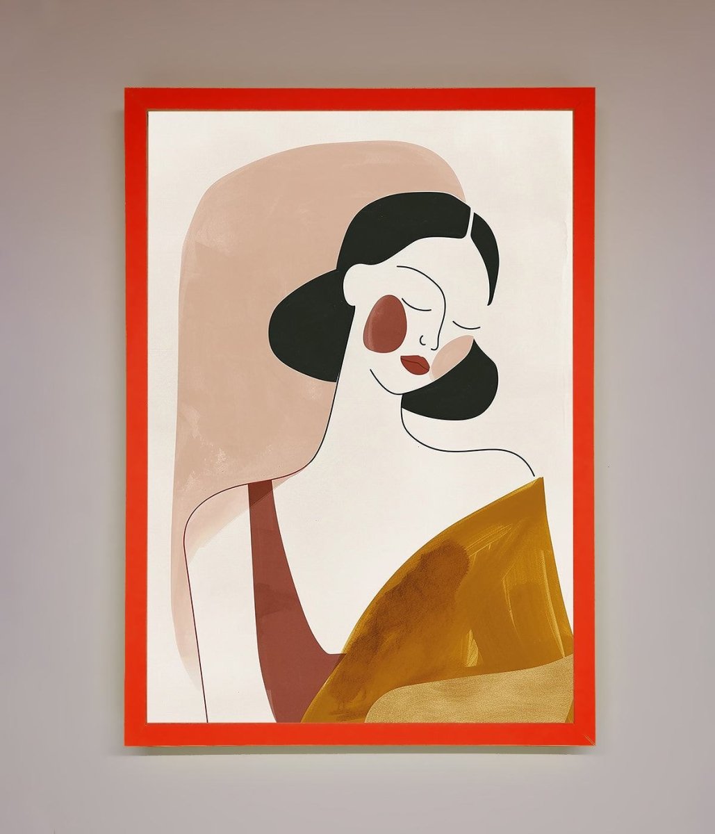 Browns Line Drawing Woman Framed Print